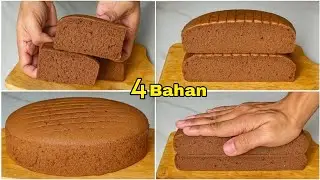Resepi Kek Span Coklat [4 Bahan] Sangat Simple, Gebu & Lembut! Chocolate Sponge Cake  Recipe