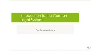 Introduction to the German Legal System