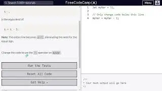 Decrement a Number with JavaScript - Freecodecamp.org | Video 16 | Basic JavaScript