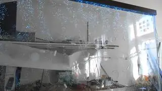 монопанель, пузырьковая монопанель ,  водопад по стеклу,