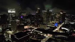 A few different night shots of downtown Houston, Texas.
