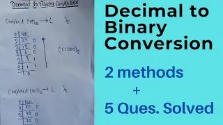 Decimal to Binary Conversion in Hindi | how to convert Decimal to Binary | 2 methods to convert| BCA