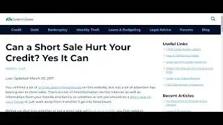 Can a Short Sale Hurt Your Credit? Yes It Can