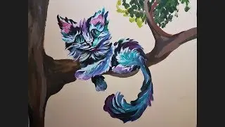 Рисую картину НА СТЕНЕ - Alice in Wonderland