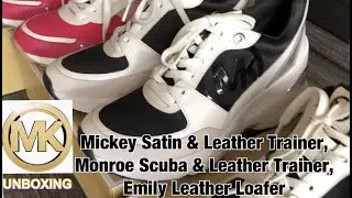 MICHAEL KORS SHOES Mickey Satin & Leather Trainer, Monroe Scuba Trainer & Emily Leather Loafer