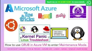 TIPS and TRICKS - AZURE in TAMIL - Linux GRUB Boot options