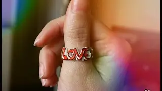 Valentine's Day Ring (pop art/comic inspired)/Polymer Clay Ring #13