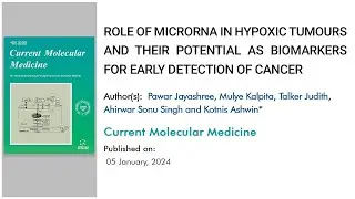 MicroRNA in Hypoxic Tumors: Biomarkers for Early Cancer Detection | Bentham Science