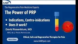 Platelet Rich Plasma for Chronic Pain of the Spine and Joints!