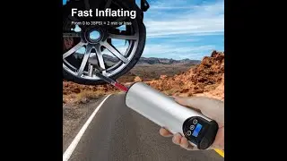 Air Compressor Electric Air siphon with Tire Pressure LCD Display Wireless Portable Tire