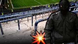 Szene stellt Aktivitäten im Stadion ein...