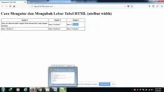 Tutorial Tabel HTML Part 6 Cara Mengatur dan Mengubah Lebar Tabel HTML ( atribut width )
