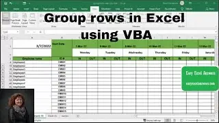 Group rows in Excel using VBA