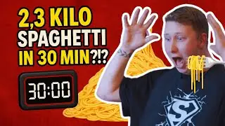 2,3 KILO SPAGHETTI ETEN IN 30 MINUTEN?! 😱🍝 (extreme food challenge)