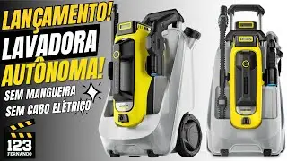 LIBERTE-SE DA MANGUEIRA DE ÁGUA E DO CABO ELÉTRICO. NOVA LAVADORA AUTÔNOMA KARCHER OC 6-18, ALEMANHA