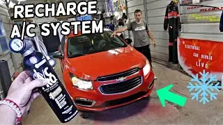 HOW TO RECHARGE AIR CONDITIONER ON CHEVROLET CRUZE. CHEVY CRUZE AC SYSTEM REFILL