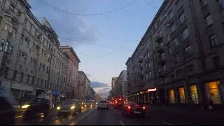 Time Lapse Drive 01 - Moscow: Leningradsky St., Tverskaya St., Lubyanka Sq.