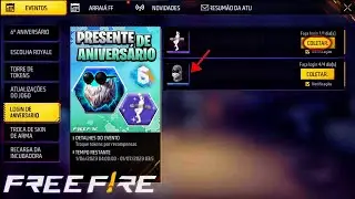 CORREE!! BARBINHA GRATIS NO NOVO EVENTO DO 6° ANIVERSARIO? CALENDARIO E MAIS NO FREE FIRE
