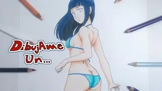 Como Dibujar a HINATA En bikini (prismacolor)!!! How to draw HINATA (Colored pencil) from NARUTO
