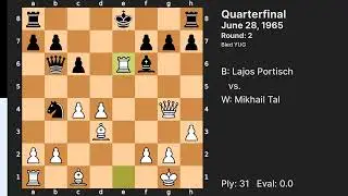 No chance agains the magican - Mikhail Tal vs Lajos Portisch (Quarterfinal 1965)