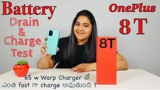 OnePlus 8T in Telugu | Battery drain Test & charging speed test on OnePlus 8T by PJ