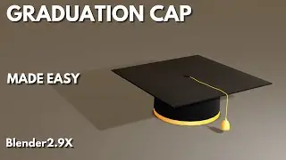 cartoon graduation cap modeling in blender 2.9x