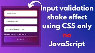 Input validation shake effect using CSS only | No JavaScript validation | NSCODE