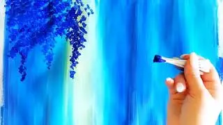 Цветущая глициния ватными палочками
