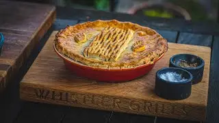 Leftovers Lamb and Vegetable Pie cooked on the BBQ!