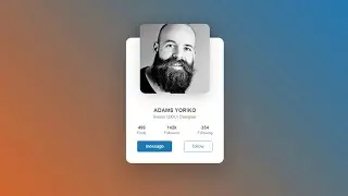 Animated Profile Card UI Design using css html  / card css hover effects