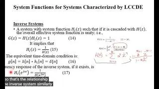 Lec 15 DSP video System Functions for Systems Characterized by LCCDE