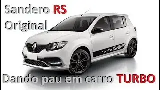 Professor William dando aula de audácia - Sandero RS Dando pau em carro TURBO