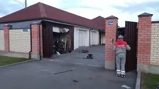 Откатные ворота с двигателем.