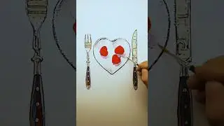 С Днем всех влюбленных! Рисуем валентинку! Happy valentine's day! Drawing the valentine card!#shorts