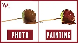 How to Paint a Caramel Apple using Watercolor- Windy Shih