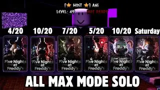 Roblox FNAF: Co-op - All FNAF Max Mode Solo Perkless (FNAF 1-6)