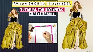Fashion illustration Tutorial for Beginners || Watercolor Tutorial || Fashion illustration