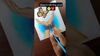 😭🙏plz support me || butterfly drawing|| freedom arts || 