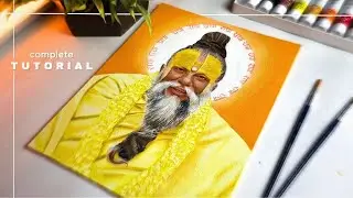 Premanand Ji Maharaj Painting 🙏 Realistic Acrylic Painting Tutorial