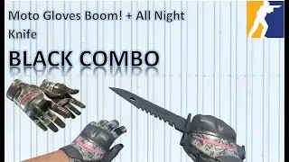 Moto Gloves Boom! + All Night Knife | BLACK COMBO | CS2 Showcase