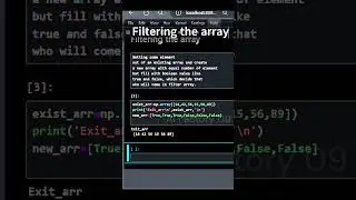 Filtering the array in numpy with python #short #python #education #numpy #array #ai #programing #ai