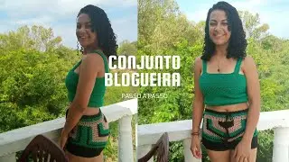 Conjunto blogueira em crochê - Cropped ( parte 1) - passo a passo