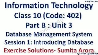 Class 10 | Code 402 | Database Session 1 Exercise Solution | Fully Solved | Sumita Arora | OOo Base