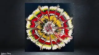 🌈 PEINTURE Eclat floral nocturne - Démo tableau acrylique pouring fluid'art 30x30 SABCREATIONS