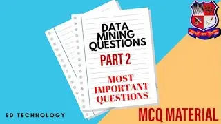 DATA MINING MCQ | DMBI MCQ| GTU MCQ EXAM MATERIAL | GATE | ISRO | CS/IT EXAMS
