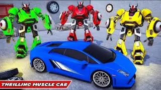 Ride the flying robot horse and transform into a classic car robot in action fighting.#temugamer
