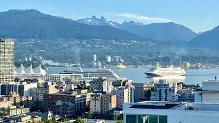 2 Ships. 1 Sunrise. Zaandam & Seven Seas in Vancouver at Sunrise Who parks it best?