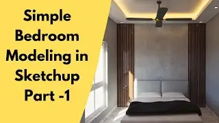 Simple Bedroom Modeling in Sketchup | Sketchup #tutorial for beginners #civil #sketchup #home