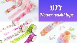 Diy flower sticker washi tape🌸 / Journal washi tape🌸