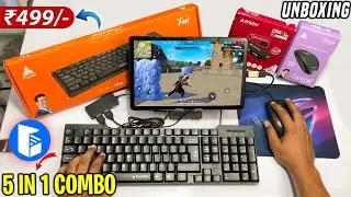 Buy Cheapest 5 in 1 Mobile Gaming Combo for Free Fire & BGMI | play Android Games keyboard & mouse 📲